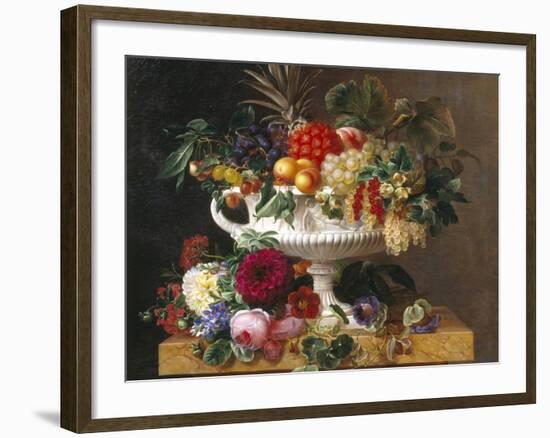 Classical Urn with Gooseberries, Apricots, Nuts and Currants-Johan Laurentz Jensen-Framed Giclee Print