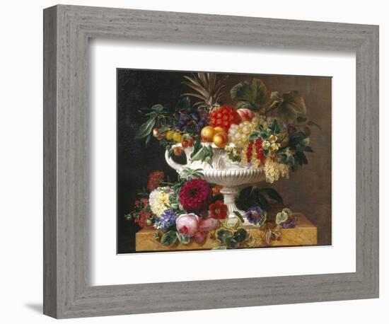 Classical Urn with Gooseberries, Apricots, Nuts and Currants-Johan Laurentz Jensen-Framed Giclee Print