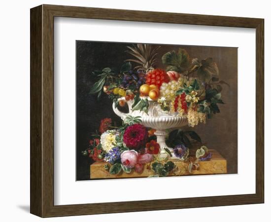 Classical Urn with Gooseberries, Apricots, Nuts and Currants-Johan Laurentz Jensen-Framed Giclee Print