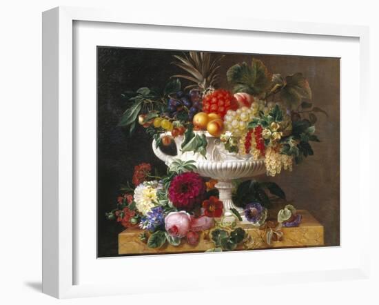 Classical Urn with Gooseberries, Apricots, Nuts and Currants-Johan Laurentz Jensen-Framed Giclee Print