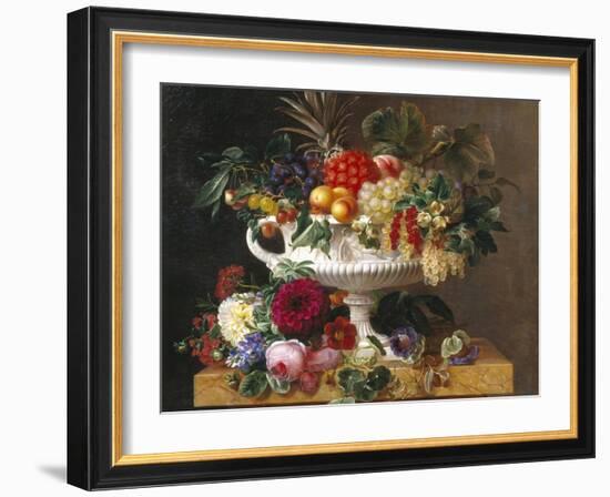 Classical Urn with Gooseberries, Apricots, Nuts and Currants-Johan Laurentz Jensen-Framed Giclee Print