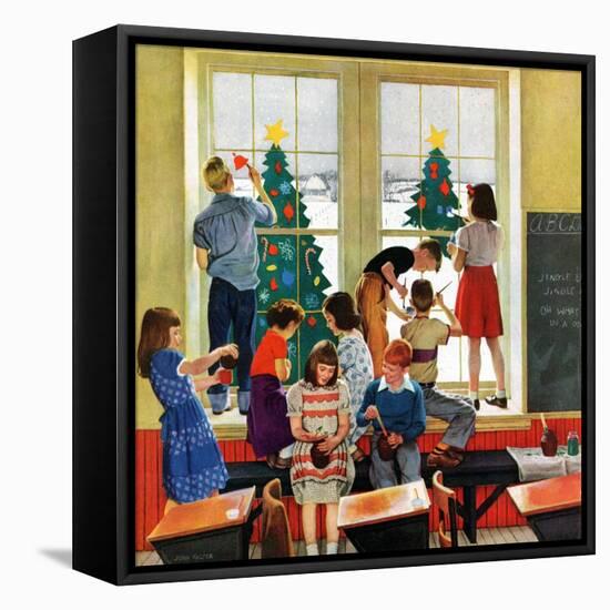 "Classroom Christmas", December 8, 1951-John Falter-Framed Premier Image Canvas