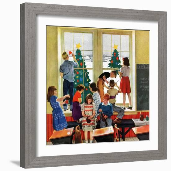"Classroom Christmas", December 8, 1951-John Falter-Framed Giclee Print