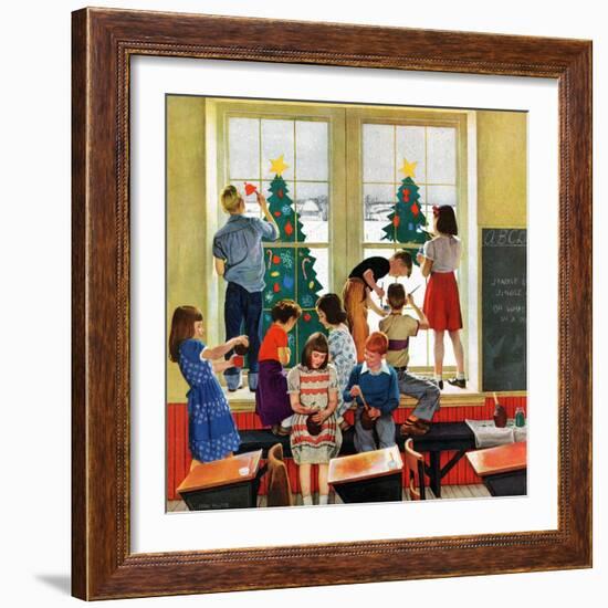 "Classroom Christmas", December 8, 1951-John Falter-Framed Giclee Print