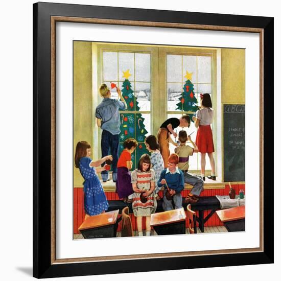 "Classroom Christmas", December 8, 1951-John Falter-Framed Giclee Print