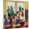 "Classroom Christmas", December 8, 1951-John Falter-Mounted Giclee Print