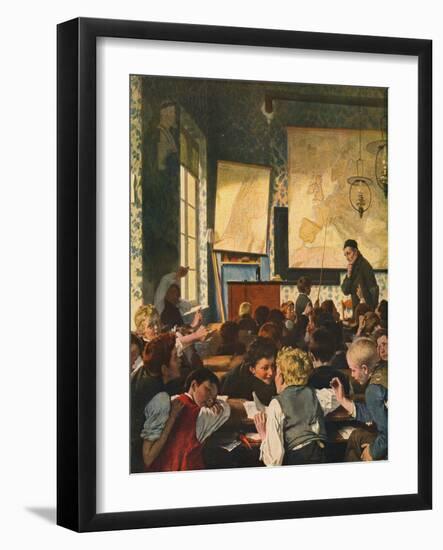 Classroom During Geography Lessons-Carl Hertel-Framed Giclee Print