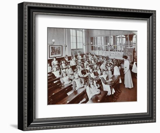 Classroom scene, Albion Street Girls School, Rotherhithe, London, 1908-Unknown-Framed Photographic Print