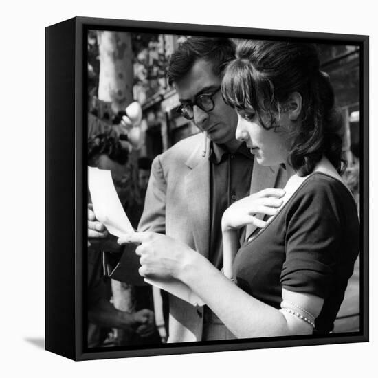 Claude Chabrol and Bernadette Lafont sur le tournage du film Les Godelureaux by ClaudeChabrol, 1961-null-Framed Stretched Canvas