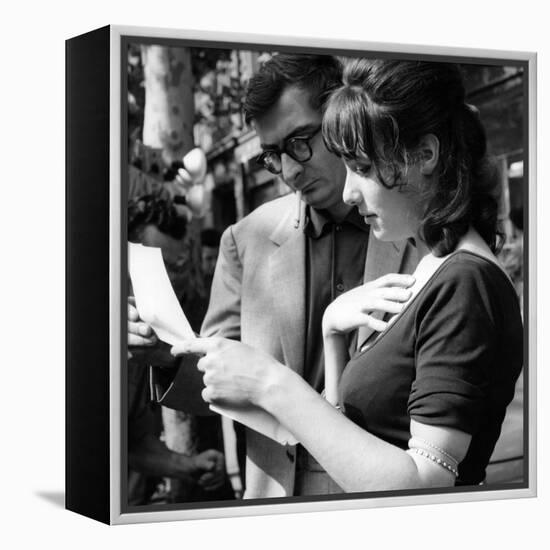 Claude Chabrol and Bernadette Lafont sur le tournage du film Les Godelureaux by ClaudeChabrol, 1961-null-Framed Stretched Canvas