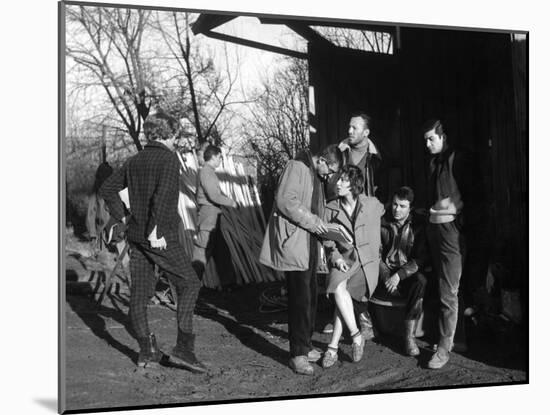 Claude Chabrol, Bernadette Lafont, Gerard Blain and Jean-Claude Brialy, 1957-null-Mounted Photo