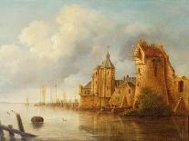 A River Landscape with Fishermen by a Castle-Claude de Jongh-Giclee Print