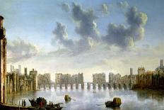 View of London Bridge, C.1632 (Oil on Panel)-Claude de Jongh-Giclee Print