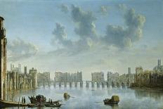 The Thames at Westminster Stairs, C.1630 (Oil on Panel)-Claude de Jongh-Framed Giclee Print