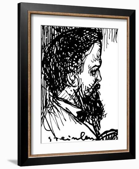 Claude Debussy - portrait by Théophile Steinlen-Theophile Alexandre Steinlen-Framed Giclee Print