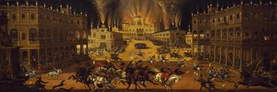 Perspective of Italian Palaces, Detail from Il Fuoco, Circa 1640-Claude Deruet-Giclee Print