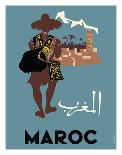 Maroc (Morocco) - Native Moroccan approaches town-Claude Fevrier-Laminated Giclee Print