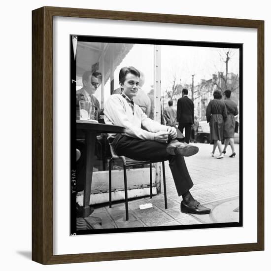Claude François Having an Outdoor Coffee-Therese Begoin-Framed Photographic Print