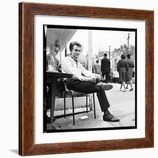 Claude François Having an Outdoor Coffee-Therese Begoin-Framed Photographic Print