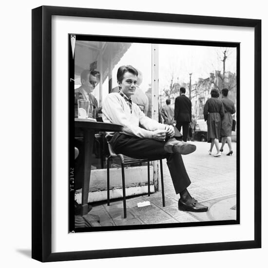 Claude François Having an Outdoor Coffee-Therese Begoin-Framed Photographic Print