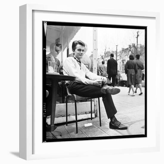 Claude François Having an Outdoor Coffee-Therese Begoin-Framed Photographic Print