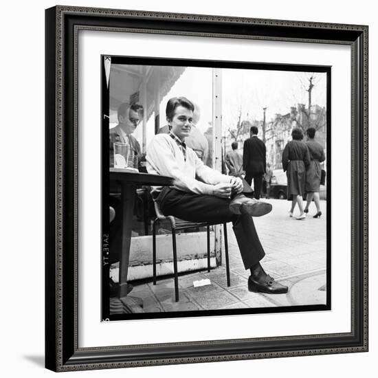 Claude François Having an Outdoor Coffee-Therese Begoin-Framed Photographic Print