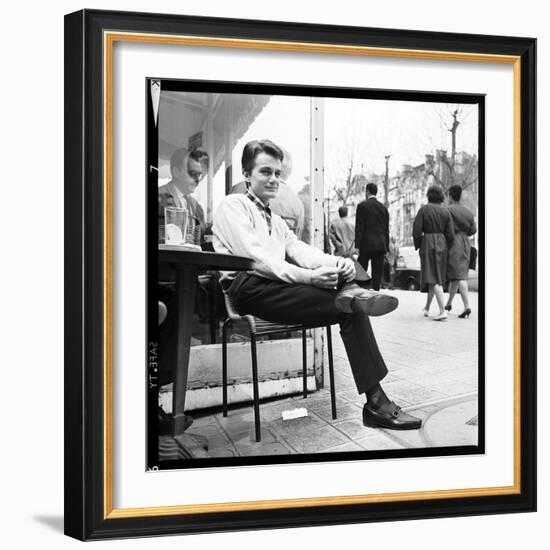 Claude François Having an Outdoor Coffee-Therese Begoin-Framed Photographic Print