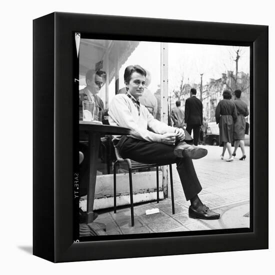 Claude François Having an Outdoor Coffee-Therese Begoin-Framed Premier Image Canvas