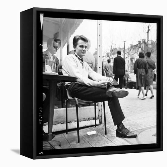 Claude François Having an Outdoor Coffee-Therese Begoin-Framed Premier Image Canvas