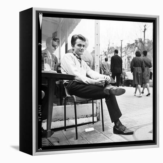 Claude François Having an Outdoor Coffee-Therese Begoin-Framed Premier Image Canvas