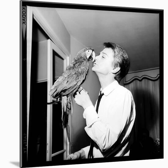 Claude François Kissing His Parrot-Therese Begoin-Mounted Photographic Print