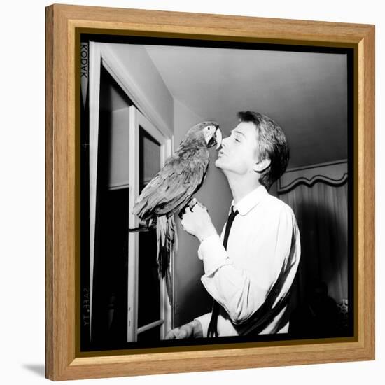 Claude François Kissing His Parrot-Therese Begoin-Framed Premier Image Canvas