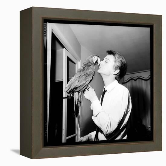 Claude François Kissing His Parrot-Therese Begoin-Framed Premier Image Canvas