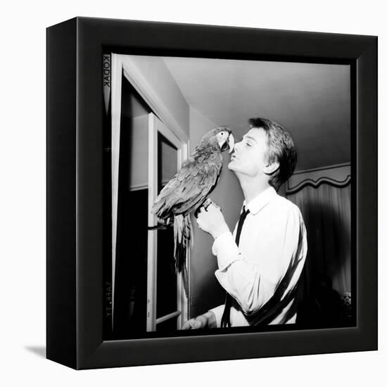 Claude François Kissing His Parrot-Therese Begoin-Framed Premier Image Canvas