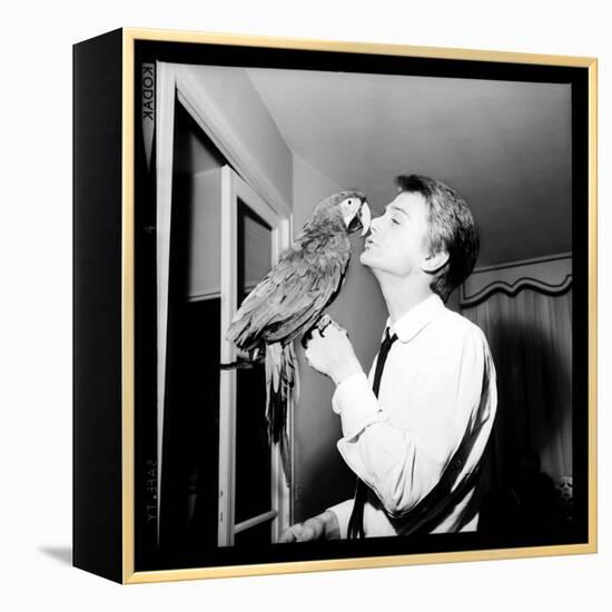 Claude François Kissing His Parrot-Therese Begoin-Framed Premier Image Canvas