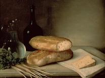 Still Life with Bread, Cheese and a Flagon of Wine-Claude Joseph Fraichot-Giclee Print