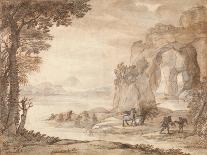 River Landscape with Goatherd Piping, 17th Century-Claude Lorraine-Giclee Print
