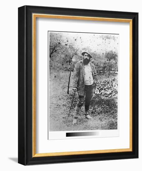 Claude Monet (1840-1926) in His Garden, 1880 (Silver Print) (B/W Photo)-Theodore Robinson-Framed Giclee Print