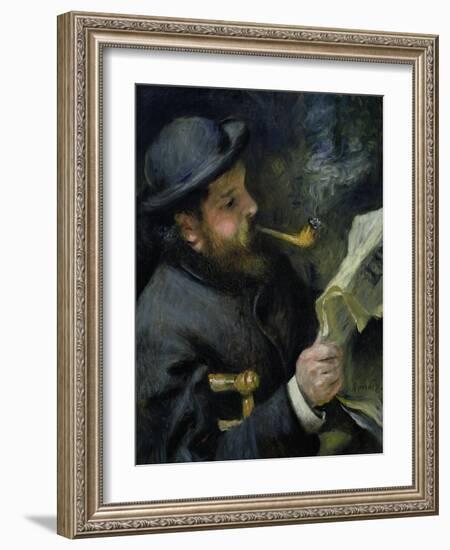 Claude Monet (1840-1926) Reading a Newspaper, 1872-Pierre-Auguste Renoir-Framed Giclee Print