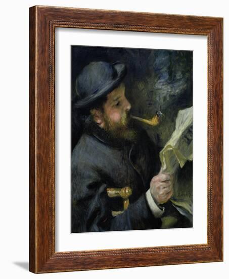 Claude Monet (1840-1926) Reading a Newspaper, 1872-Pierre-Auguste Renoir-Framed Giclee Print