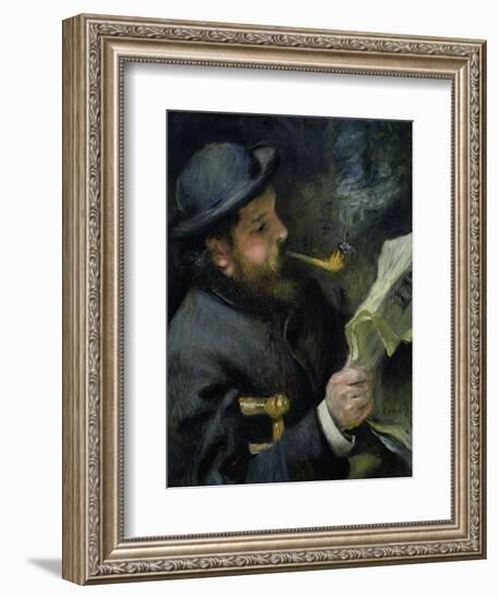 Claude Monet (1840-1926) Reading a Newspaper, 1872-Pierre-Auguste Renoir-Framed Giclee Print