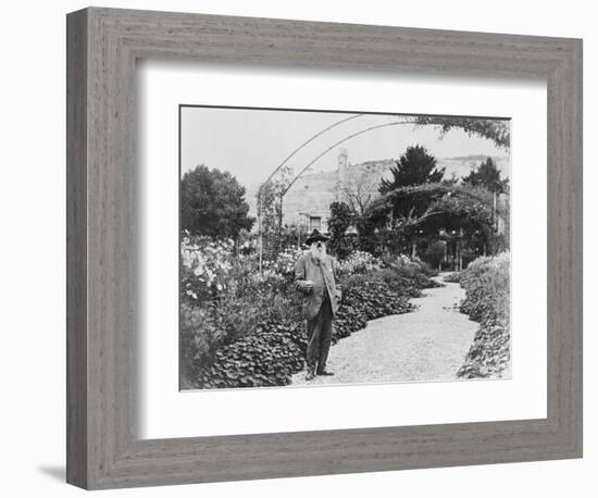 Claude Monet (1841-1926) in His Garden at Giverny, C.1925 (B/W Photo)-French Photographer-Framed Giclee Print