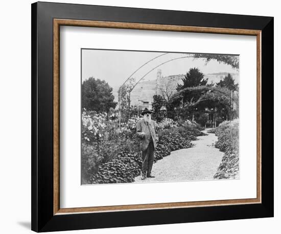 Claude Monet (1841-1926) in His Garden at Giverny, C.1925 (B/W Photo)-French Photographer-Framed Giclee Print