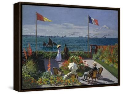 Quadro Su Tela Garden At Sainte-Adresse Di Claude Monet – Stampa Giclée 101x76 Cm, Cornice In Legno Di Pino, Pronta Da Appendere