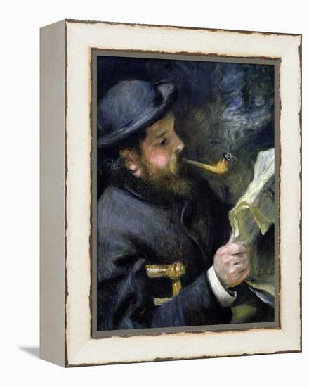 Claude Monet Reading a Newspaper-Pierre-Auguste Renoir-Framed Premier Image Canvas