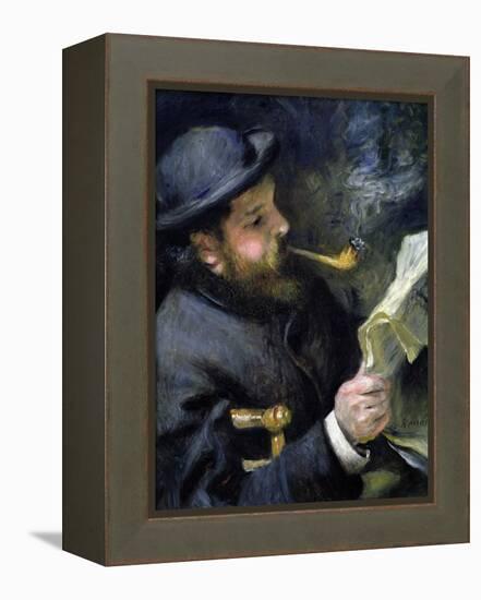 Claude Monet Reading a Newspaper-Pierre-Auguste Renoir-Framed Premier Image Canvas