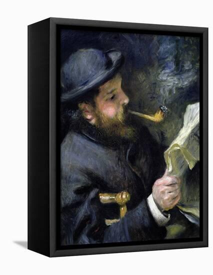 Claude Monet Reading a Newspaper-Pierre-Auguste Renoir-Framed Premier Image Canvas