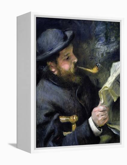 Claude Monet Reading a Newspaper-Pierre-Auguste Renoir-Framed Premier Image Canvas