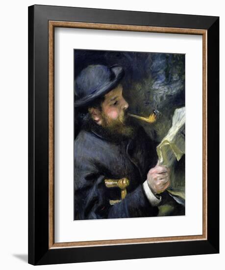 Claude Monet Reading a Newspaper-Pierre-Auguste Renoir-Framed Giclee Print