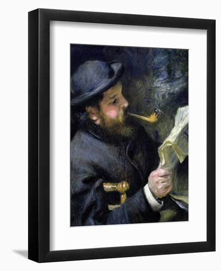 Claude Monet Reading a Newspaper-Pierre-Auguste Renoir-Framed Giclee Print